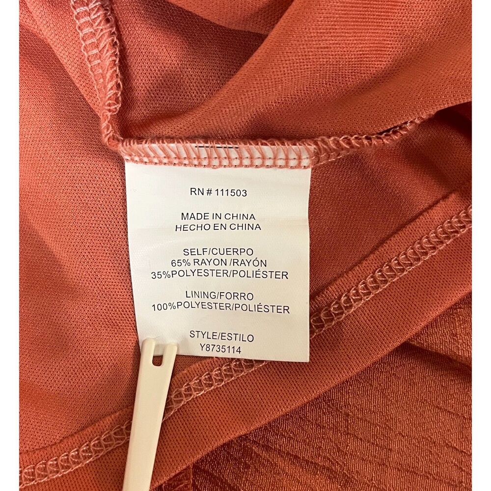 JUNE & HUDSON Midi Tiered Skirt Dress Terracotta Color Ruffle Straps Sz M - Picture 8 of 8